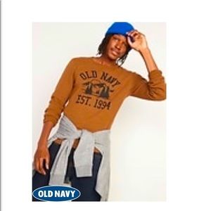 Old Navy Logo Graphic Thermal-Knit Long-Sleeve T-Shirt